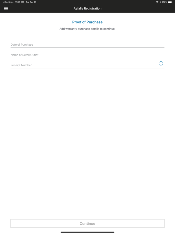 Asfalis Registration