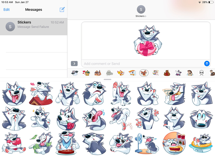 Husky Boy Emoji Stickers