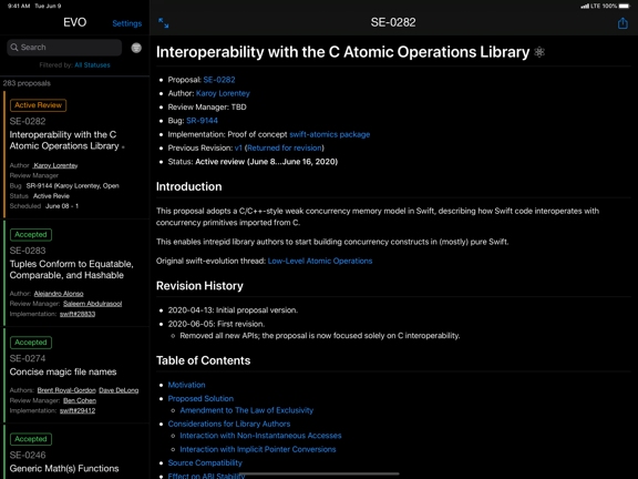 EVOlution - App iPad screenshot 5 - Reference app