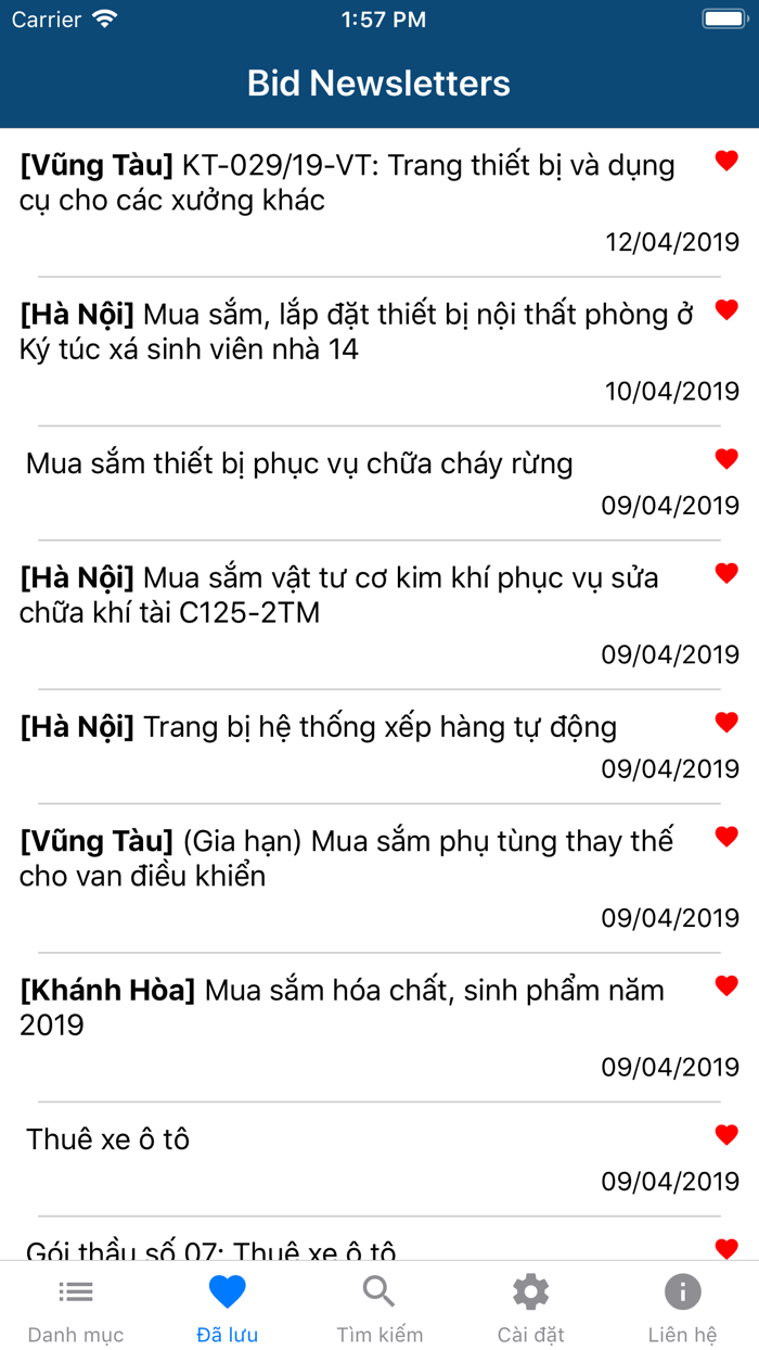 Bid Newsletters - Tra cứu thầu