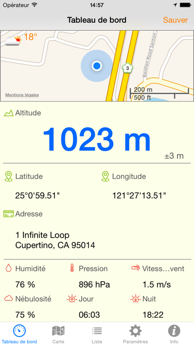 Screenshot #1 pour Altimeter Pro +