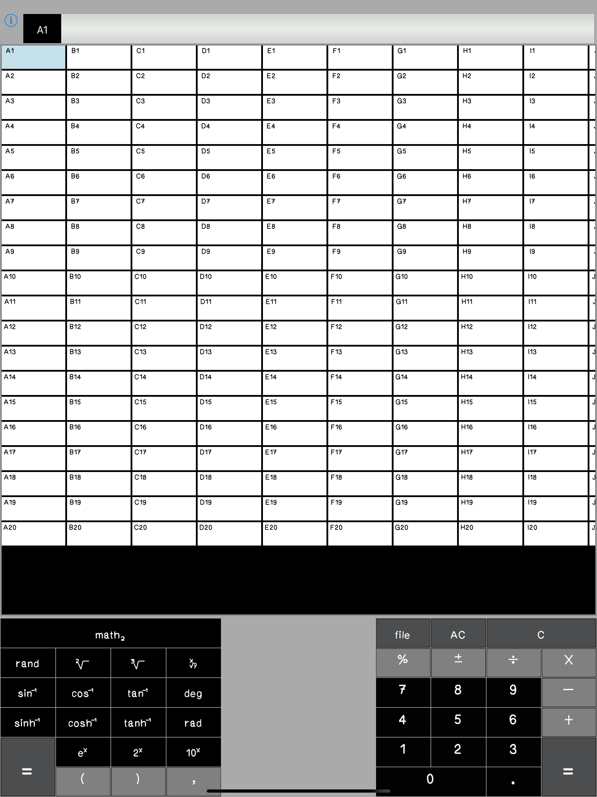 Calculator  SpreadSheet