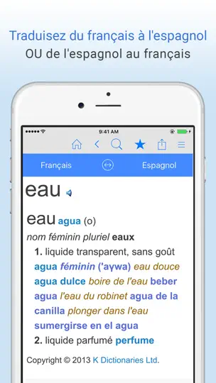 Capture d'écran de Dictionnaire Français–Espagnol sur iPhone 1