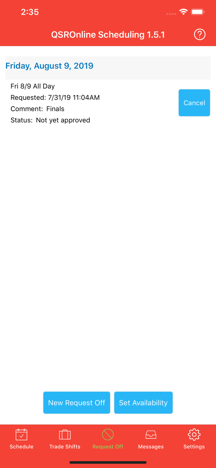 QSROnline Scheduling