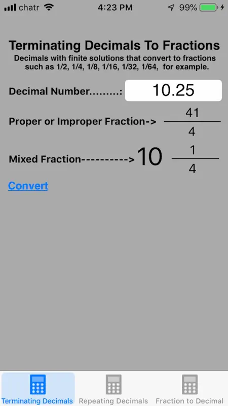 Decimal To Fraction Plus screenshot 1 of 3