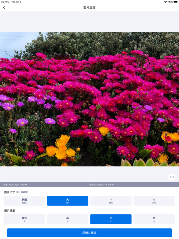 Photo Compress - PicSize iPad screenshot 2 - Photo & Video app