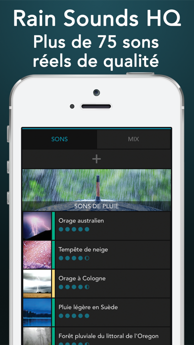Screenshot #1 pour Sons Pluie HQ: aide sommeil
