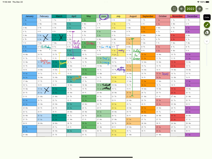 Stift Calendar for Tablet Pen