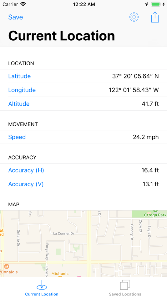 #1. Simple GPS logger (iOS) 由: Michael Meyers