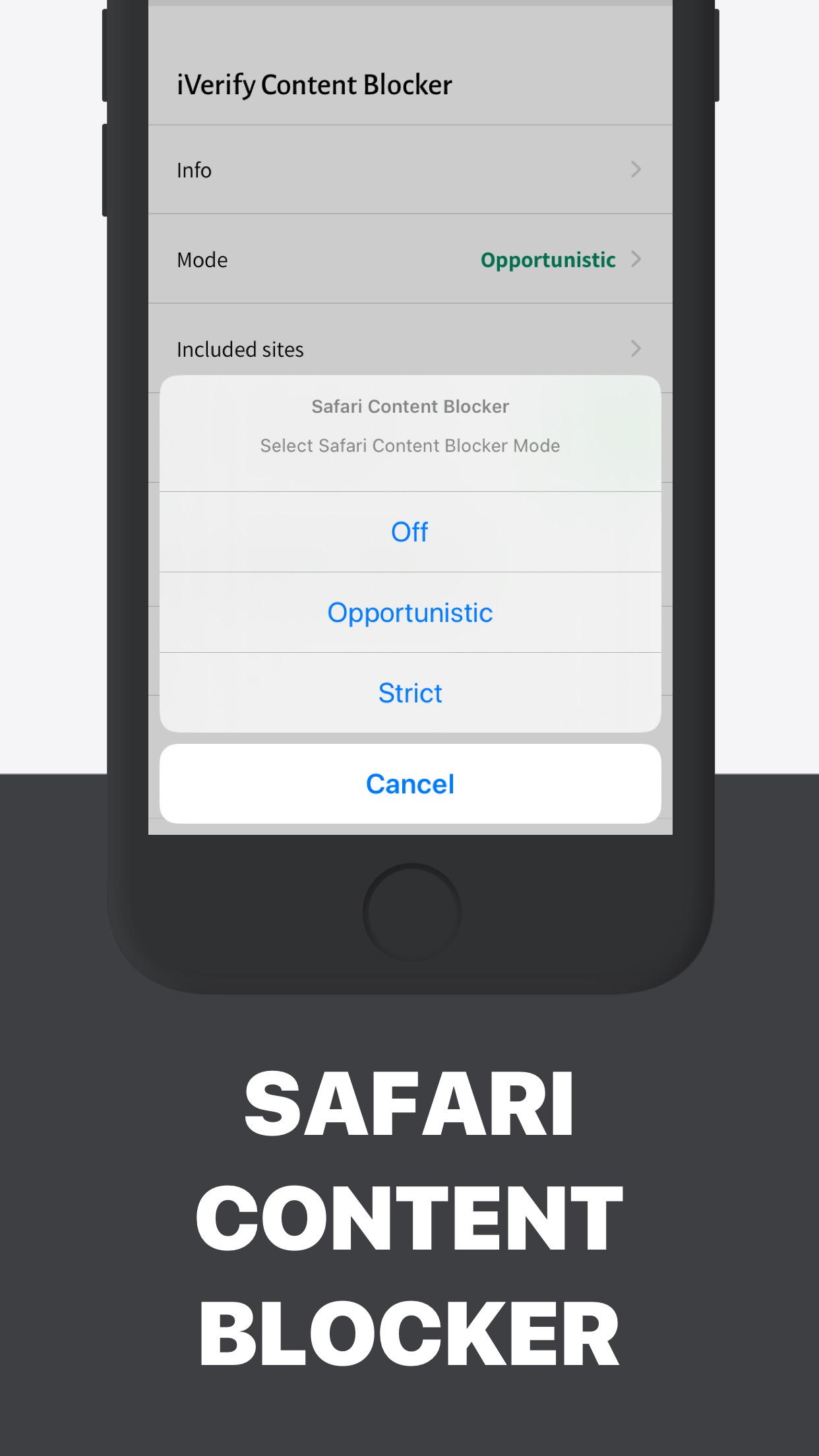 Screenshot do app iVerify.