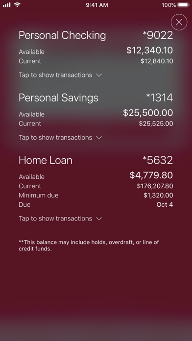 IU Credit Union Mobile Banking Screenshot