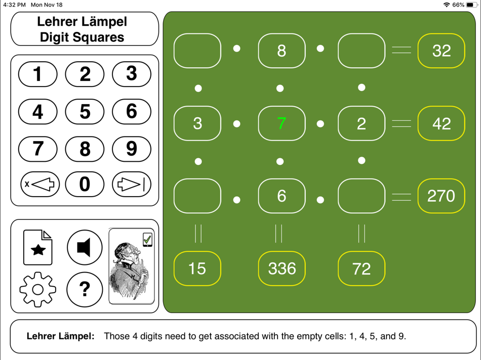 #4. Lehrer Lämpel: Digit Squares (iOS) 由: Claus Zinn