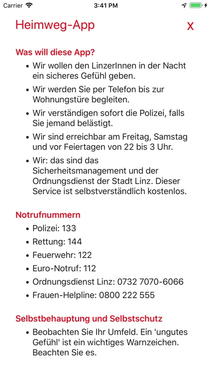 Linz Heimweg-App