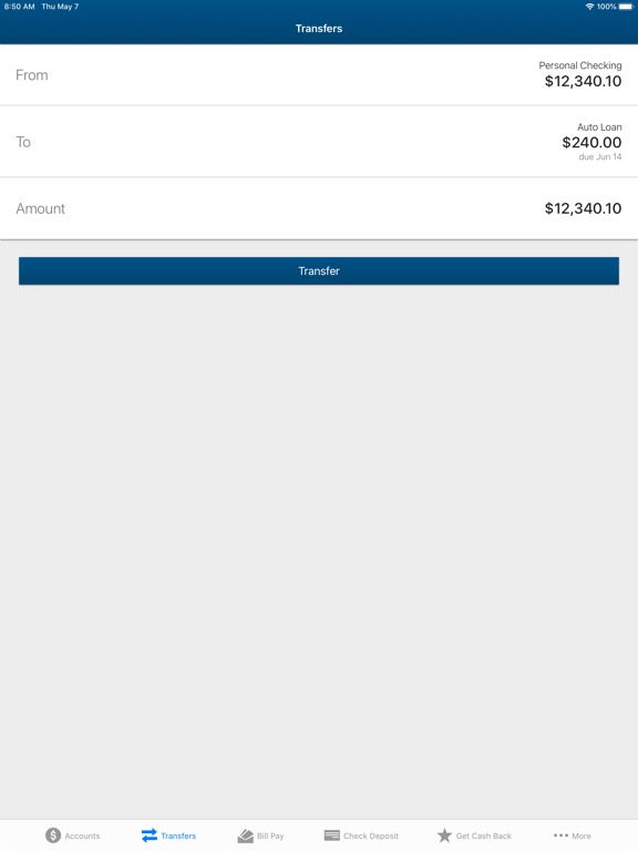 Mobile MVFCU iPad screenshot 4 - Finance app