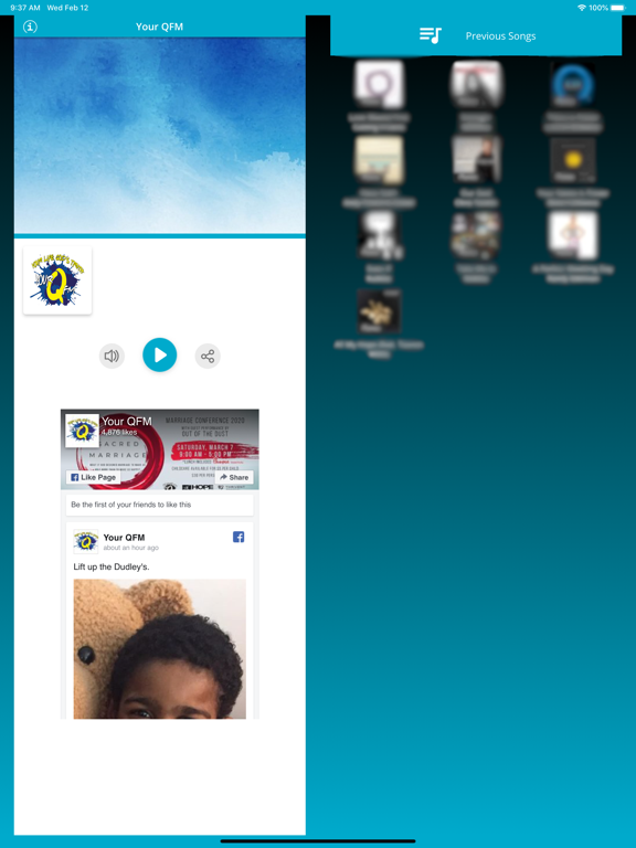 Your QFM iPad screenshot 1 - Music app