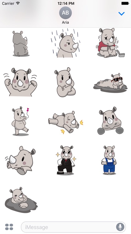 Cute Rhino RhinoMoji Sticker screenshot-3