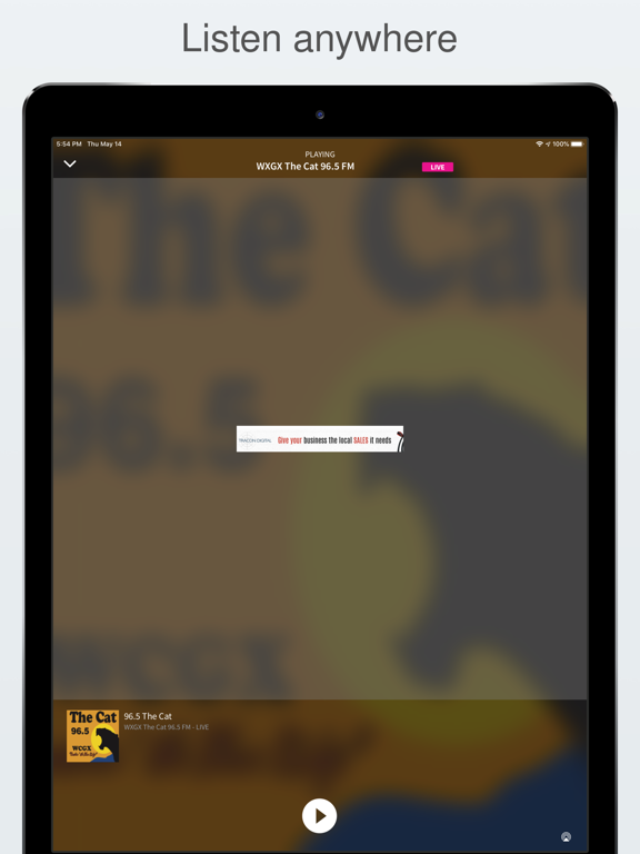 96.5 The Cat iPad screenshot