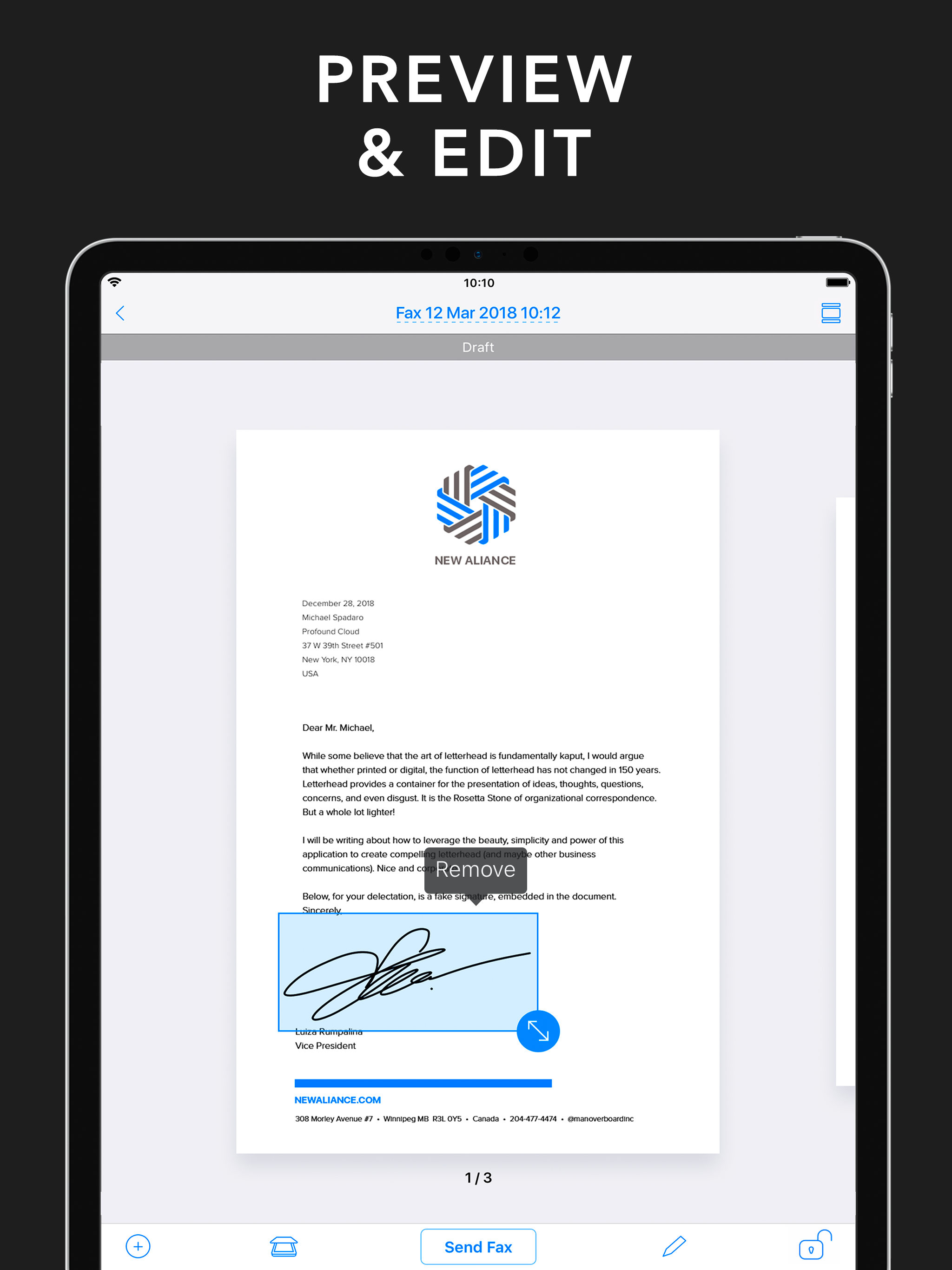 FAX from iPhone & iPad App