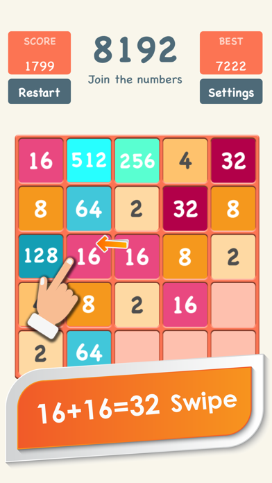 Screenshot #3 pour Classic 2048 puzzle game handy