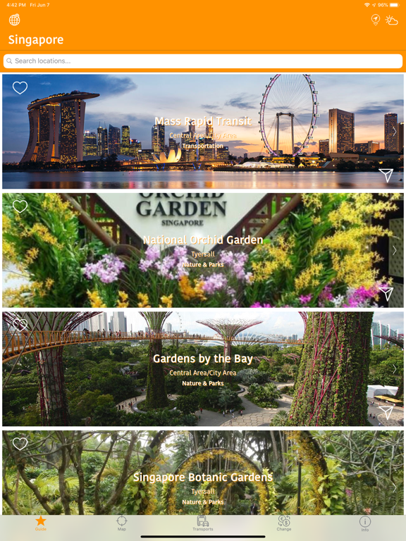 Singapore Map and Travel Guide iPad screenshot 1 - Travel app