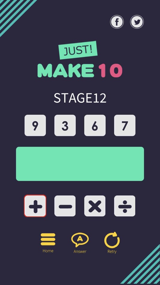 #3. Just make 10 Simple math game (iOS) 由: Taro Horiguchi