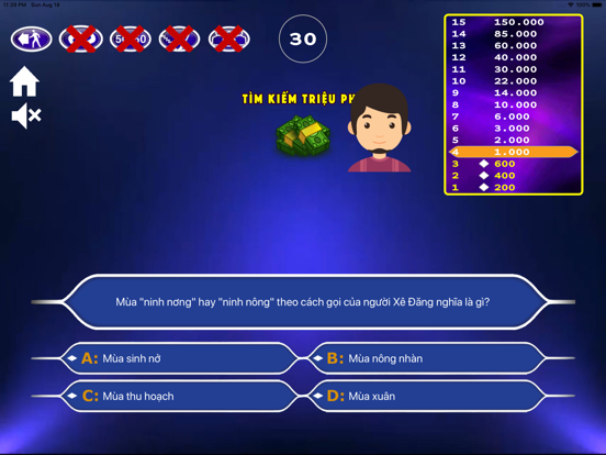 Tìm Kiếm Triệu Phú iPad screenshot