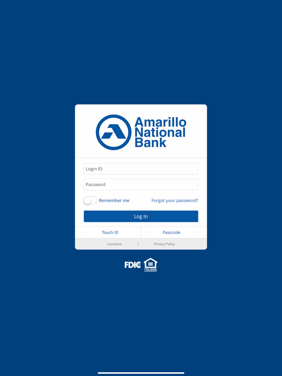 Amarillo National Bank iPad screenshot 1 - Finance app