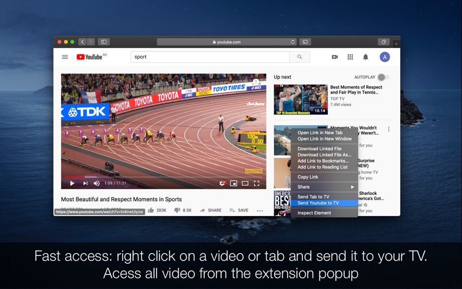 #3. Send to TV for Safari (macOS) Podle: Denk Alexandru
