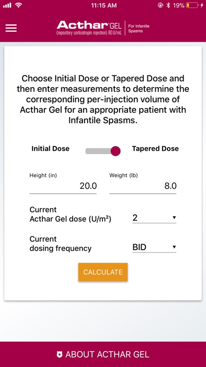 Acthar IS Dosing Calculator