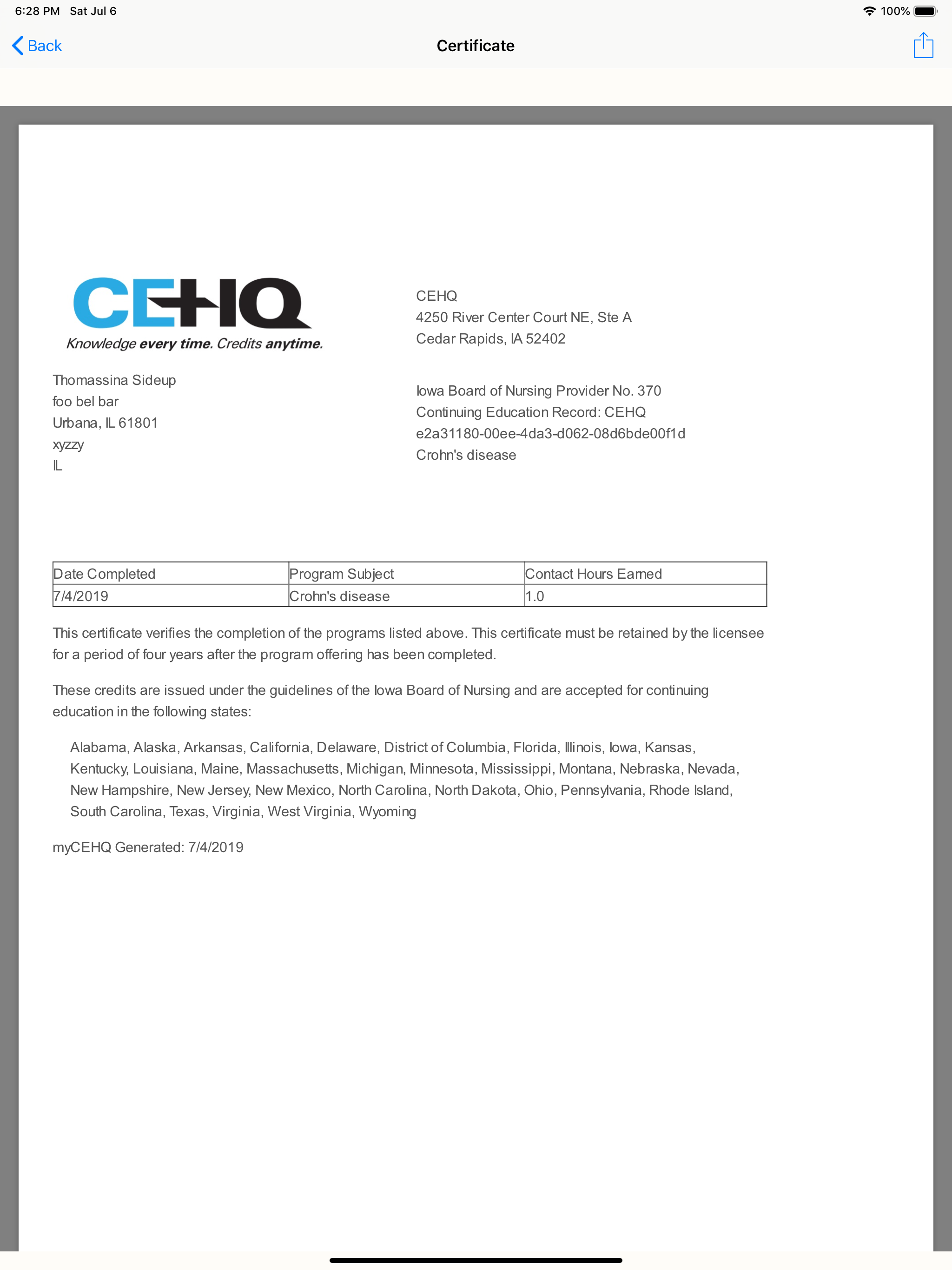 CEHQ - CE Credits for Nurses