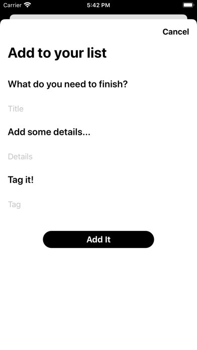 Finish It: Simple ToDo List iPhone screenshot 2 - Productivity app