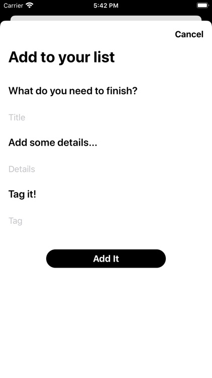 Finish It: Simple ToDo List