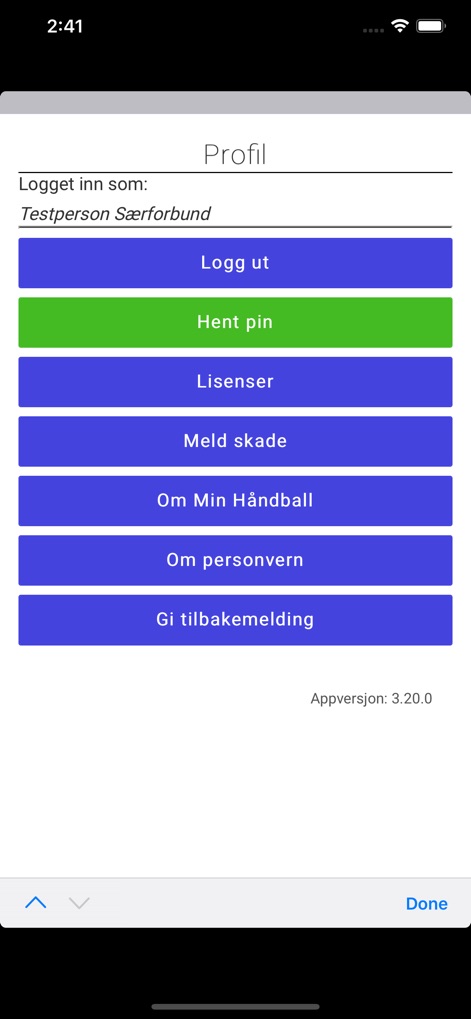Min Håndball - min-handball-profile-settings-screen