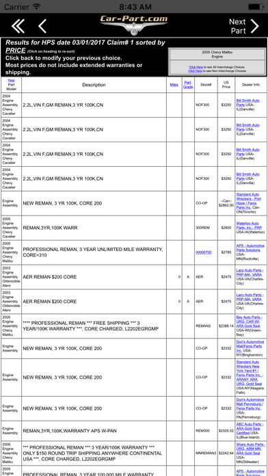 Screenshot #3 pour Historical Part Search