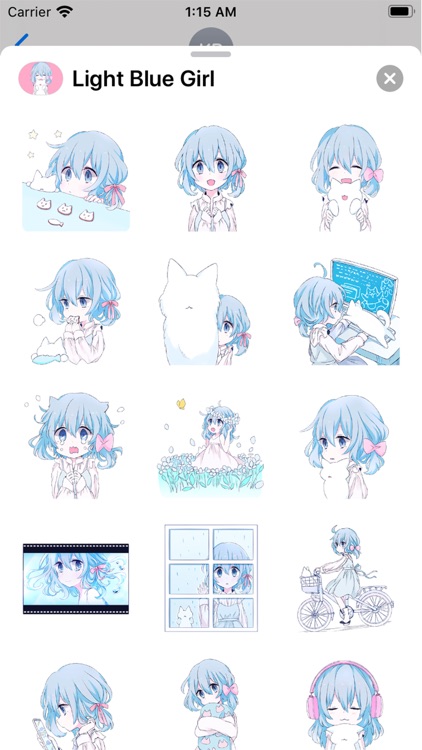 Light Blue Girl and cat