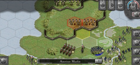 Rebels and Redcoats Gold - Spieler können einzelne Einheiten präzise auswählen und deren Bewegungen planen, während die vielfältigen Geländetypen wie Flüsse und Wälder taktische Entscheidungen maßgeblich beeinflussen.