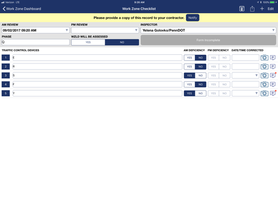 PennDOT - MCMPT iPad screenshot