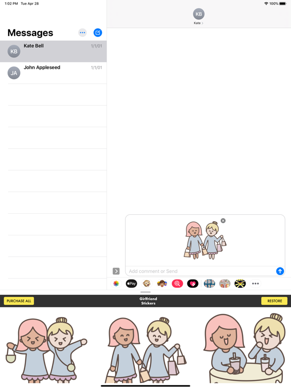Girlfriend Stickers · iPad screenshot 3 - Stickers app