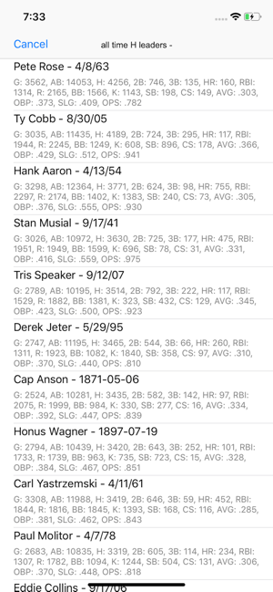 Baseball Statistics