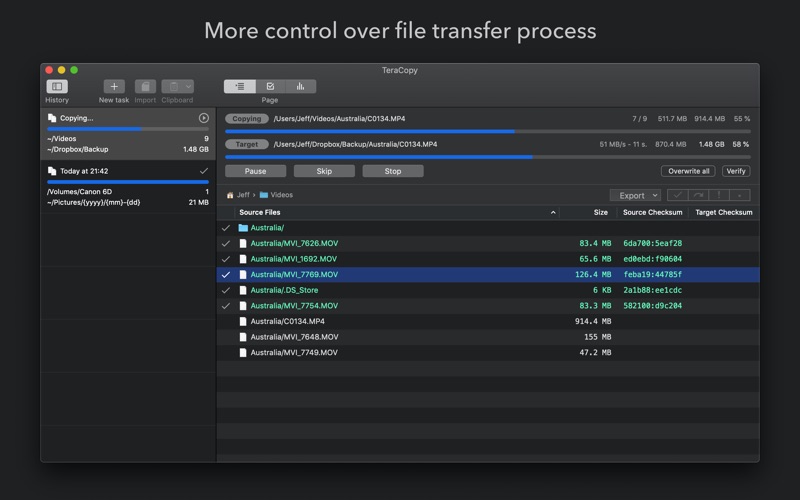 Screenshot #1 pour TeraCopy