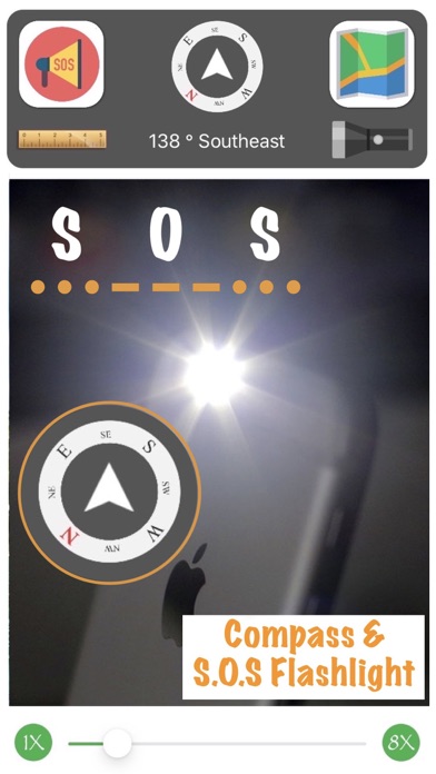 Screenshot #2 pour Binoculars, Compass, SOS Light