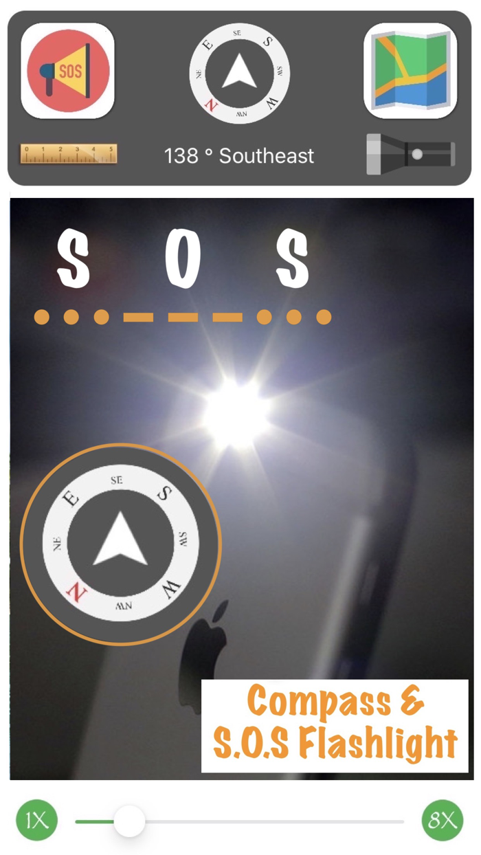 Binoculars Compass SOS Light