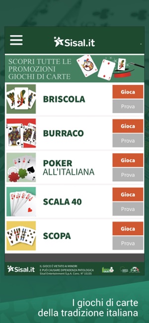 Sisal Giochi di Carte su App Store