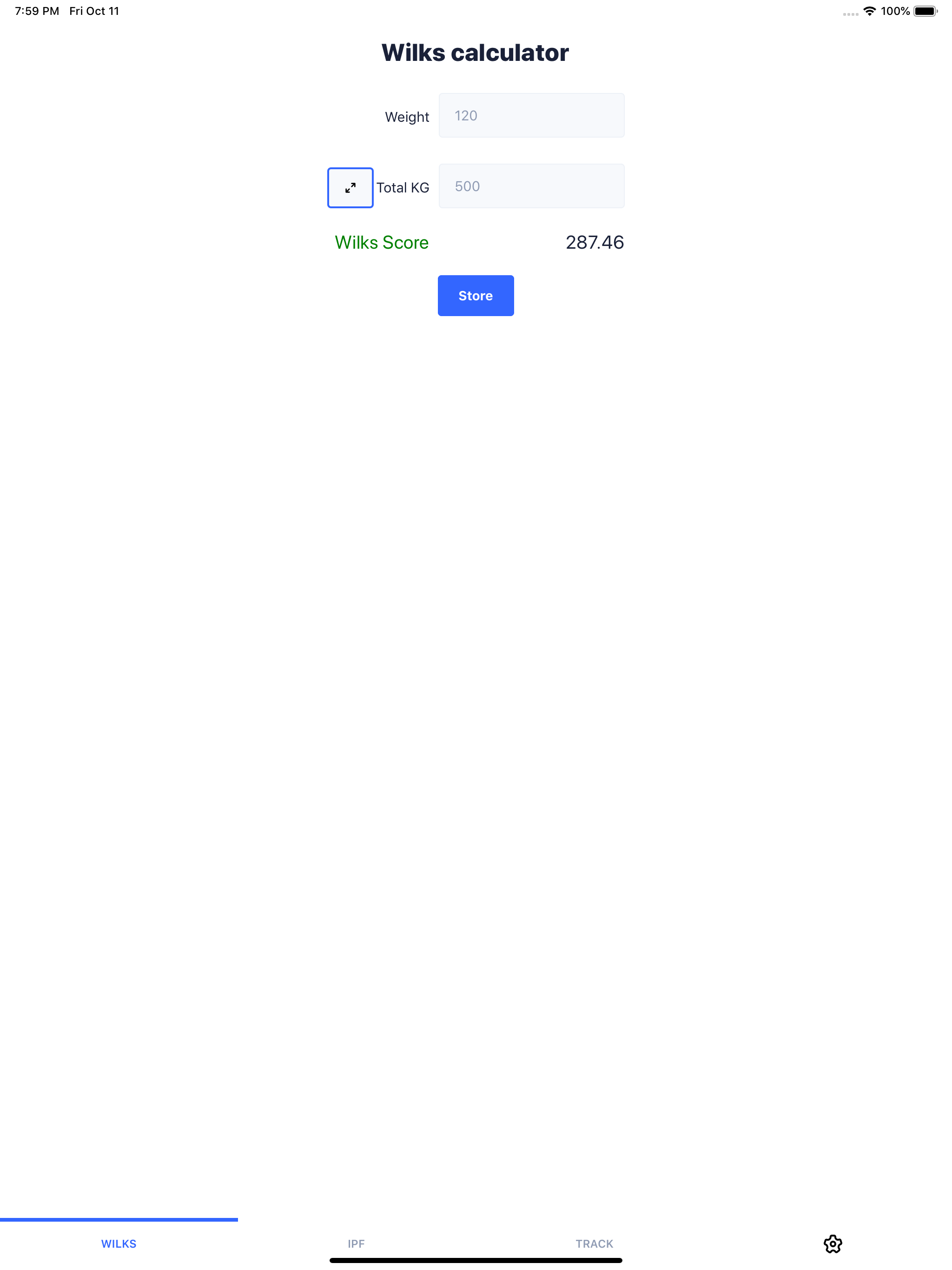 PowerD IPF Calculator screenshot 2