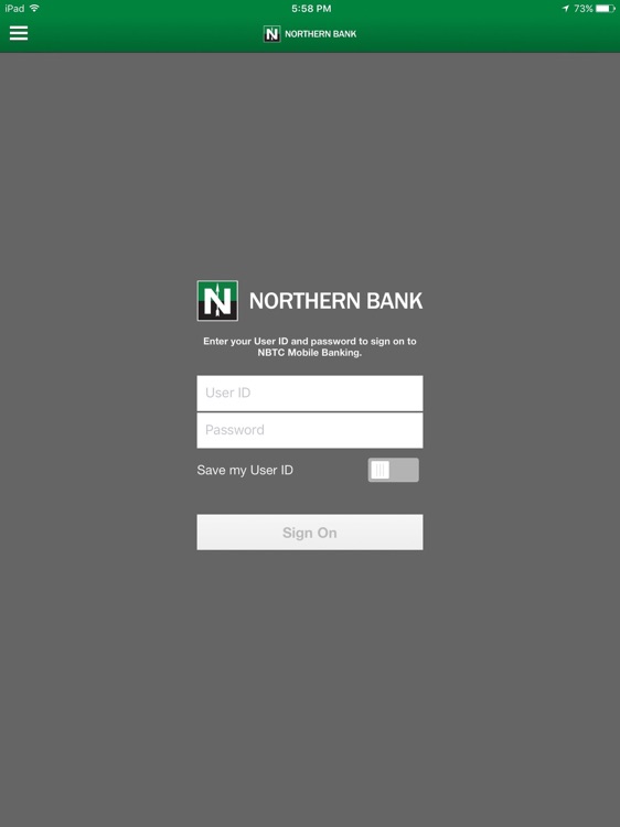 NBTC Mobile Banking for iPad
