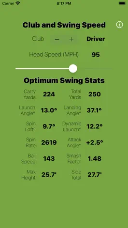 Game screenshot Optimum Golf Swing Statistics mod apk