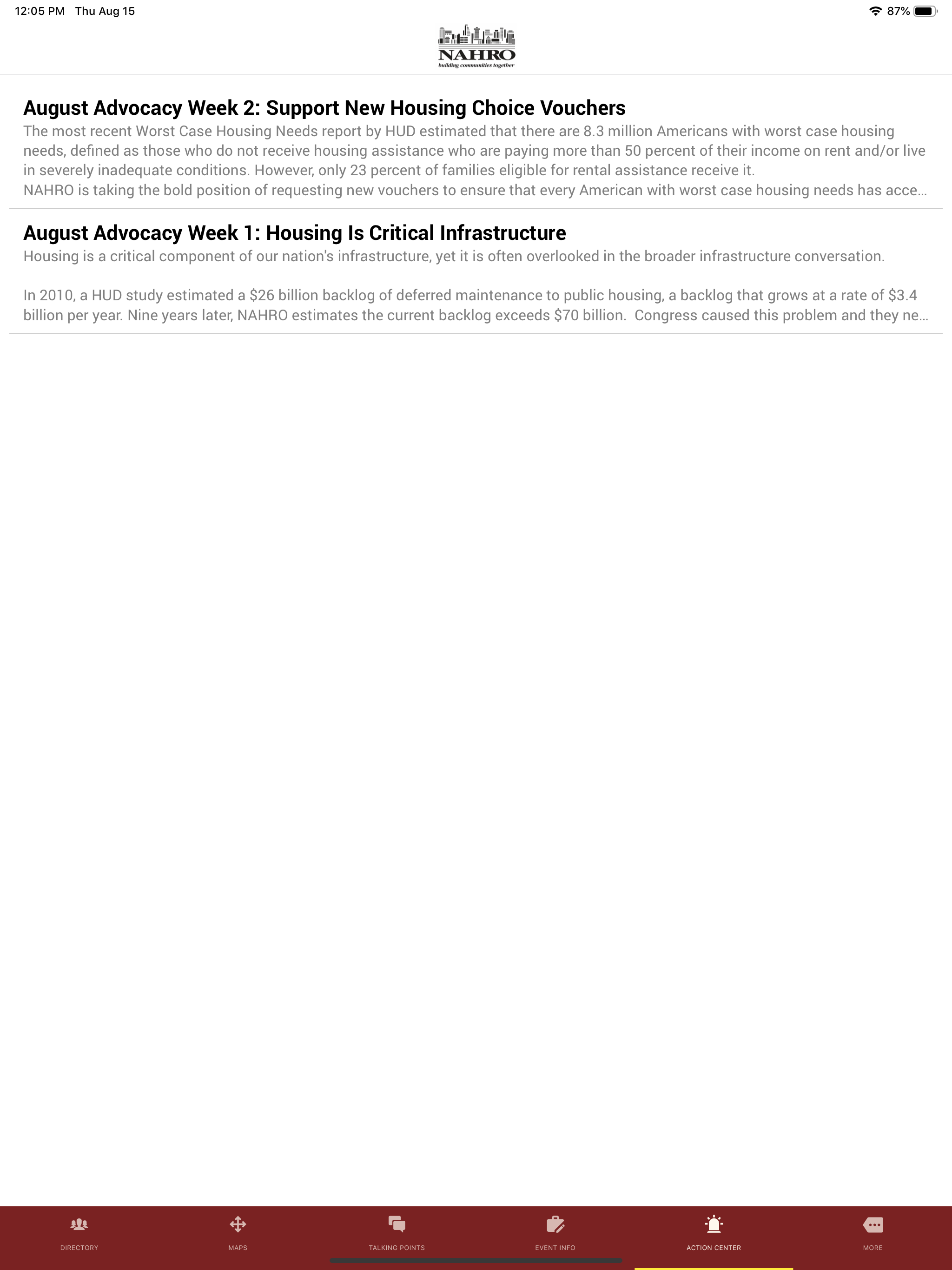 NAHRO Advocacy screenshot 8