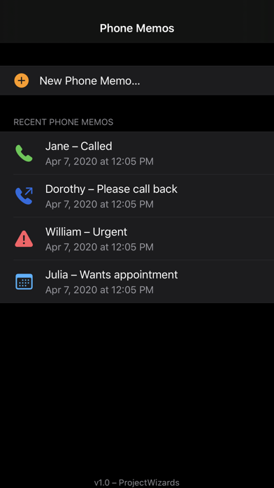 Phone Memos Screenshot