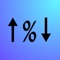 Estimates remaining charge or transfer time by aligning the app's percentage down (or up) indicator with the device percentage indicator