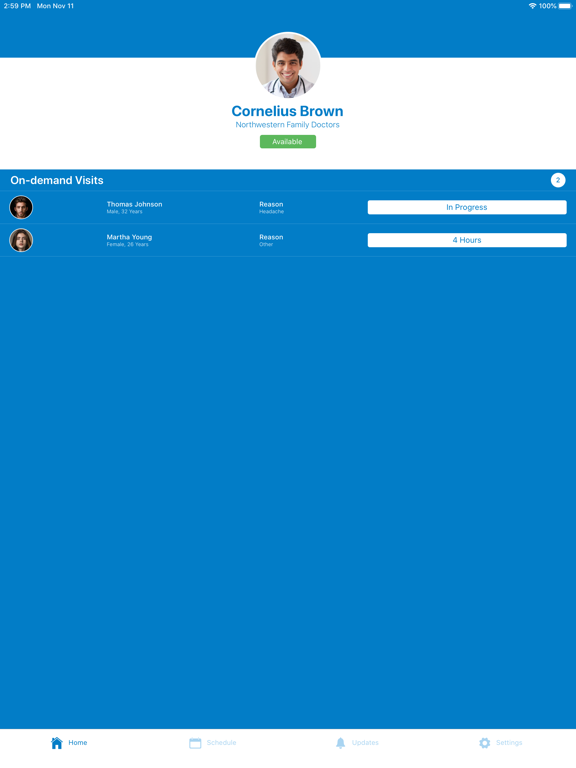 Care Convene Provider iPad screenshot 1 - Medical app